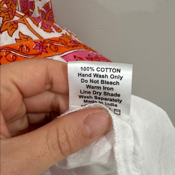 Victoria Dunn Pink Orange Floral flutter sleeve tunic shift dress cottagecore - Picture 5 of 6